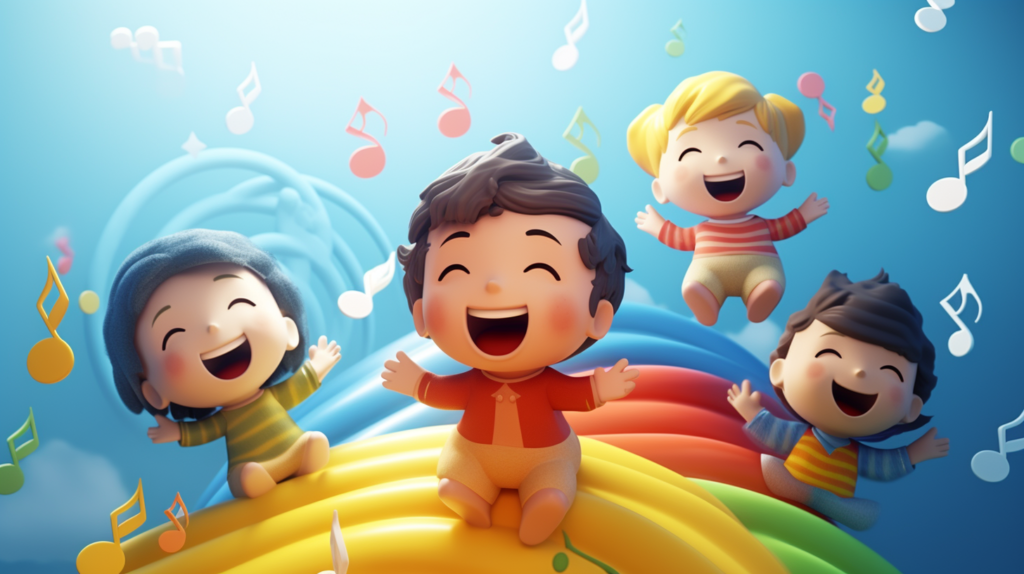 jpico 3d minimal cute little kids with musical notes flying ar 8fbe0667 0054 4271 b0f7 a3b2586d4eb0
