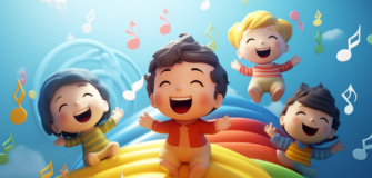 jpico 3d minimal cute little kids with musical notes flying ar 8fbe0667 0054 4271 b0f7 a3b2586d4eb0