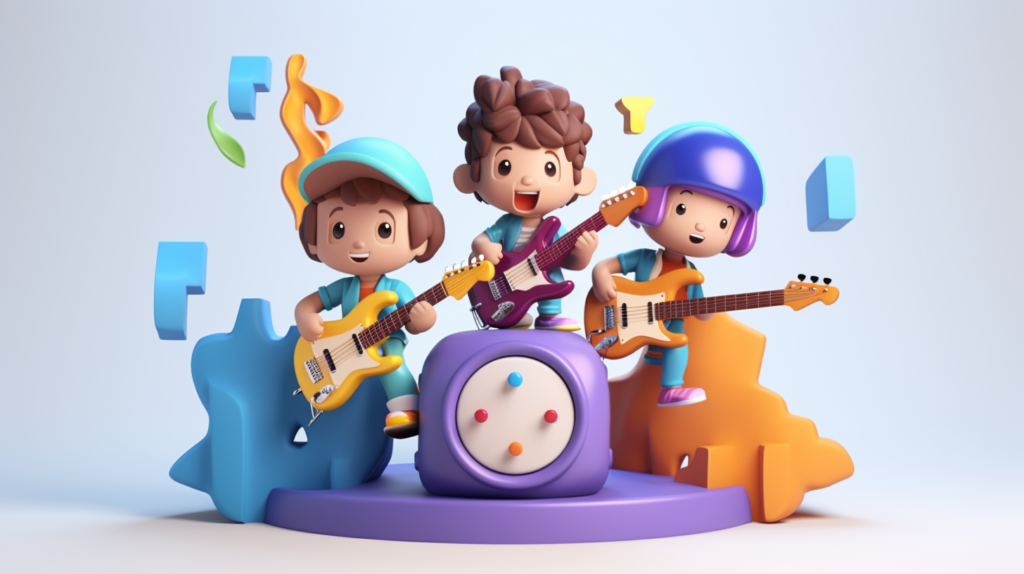 jpico 3d minimal cute little kids with musicruments colorful   cc49d9d7 6d13 4495 bedd a4a5e84cb6dd