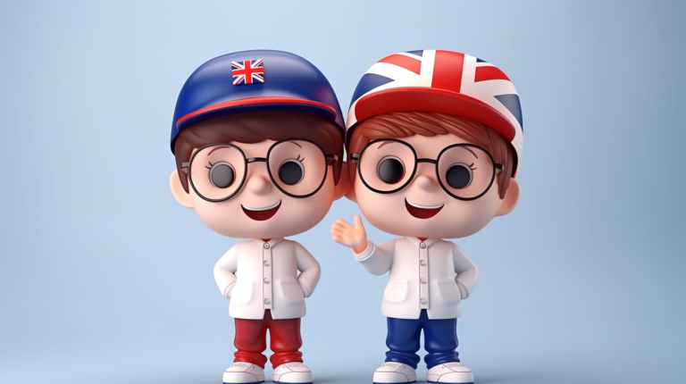 jpico 3d minimal cute little kids with uk flag colorful  happy 2ec54e61 aa19 4e57 a054 494a8dc22faa