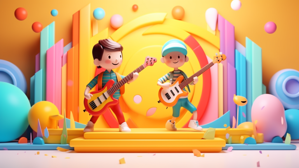 jpico 3d minimal cute little kids in a musical envirement colo 4a4fbe51 8833 4ffe ba1a 3b1c90568dbb