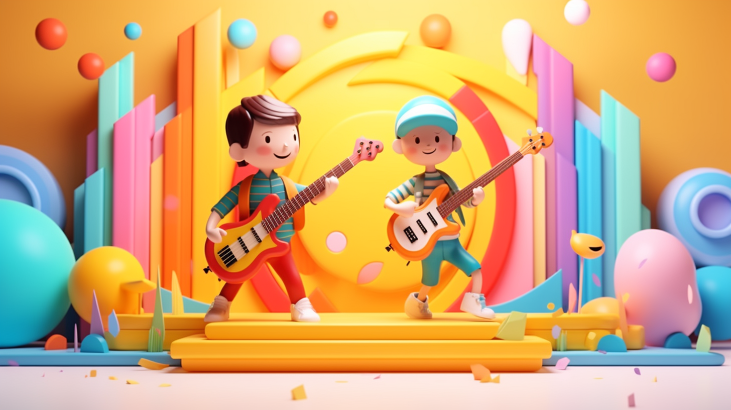 jpico 3d minimal cute little kids in a musical envirement colo 4a4fbe51 8833 4ffe ba1a 3b1c90568dbb
