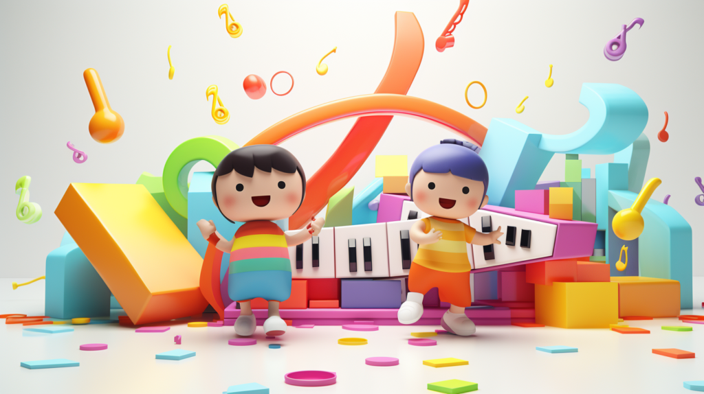 jpico 3d minimal cute little kids in a musical envirement colo 60749516 a019 415d 9da2 d8b86081f1f8