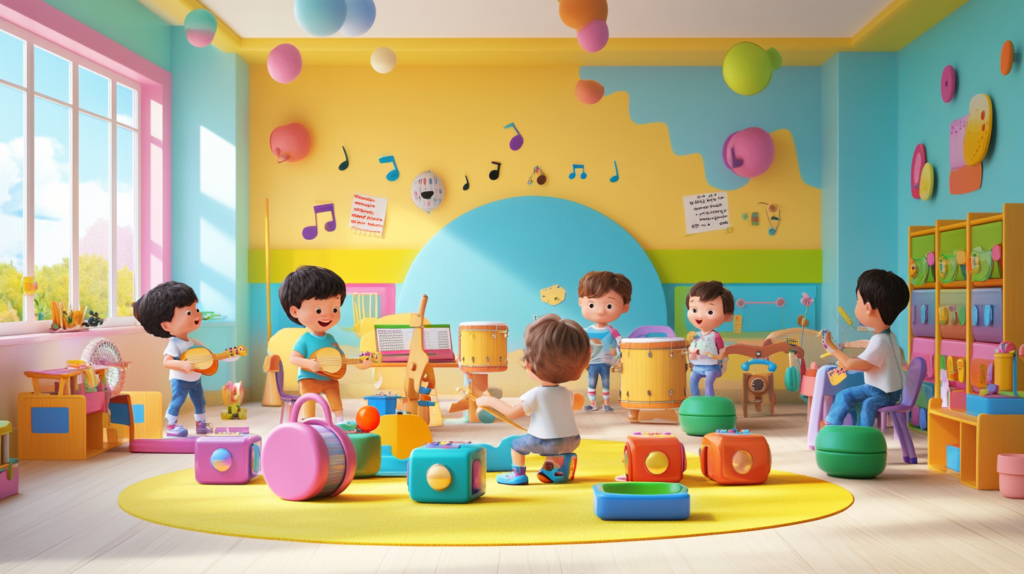 jpico A colorful preschool classroom has a music corner with t 7a770be2 5e3e 46ca adb1 05061d9f9ddf